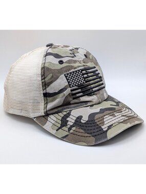 The Home Depot USA American Flag Camo Mesh Snapback Hat Cap Hunting Outdoors